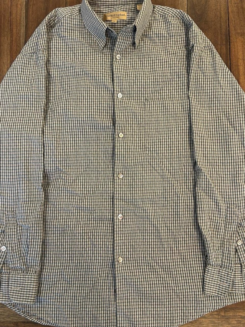 Tricots St Raphael Checkered Button-Up Shirt — Size L